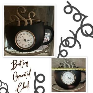 Black Coffee Cup Wall Clock